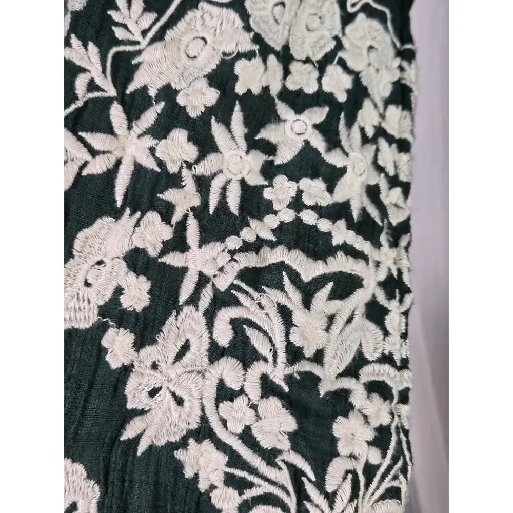 Free People Emerald City Tiered Embroidered Dress in Green Size Small - Picture 9 of 16